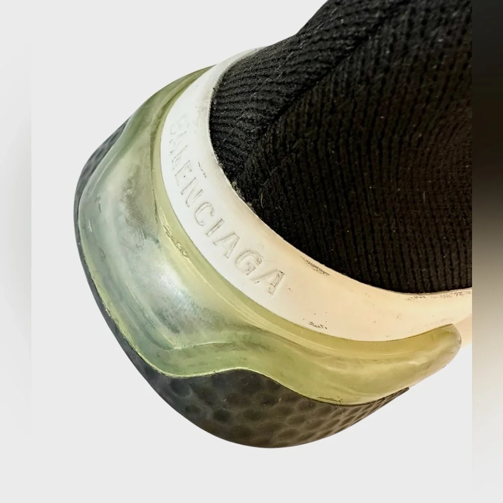Balenciaga Black Fabric Speed Trainer Slip-Sneakers in Black US 8